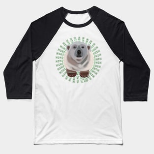 Polar Bear on Circular Polar Bear pattern Baseball T-Shirt